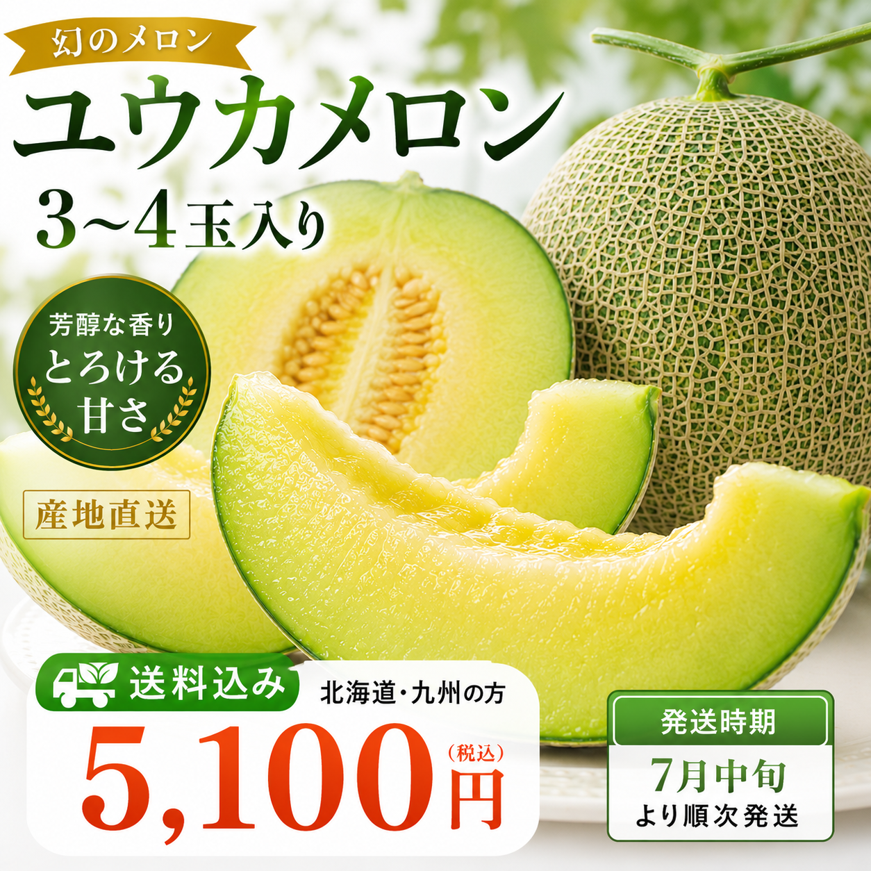 2026ユウカメロン3玉～4玉（北海道・九州の方）