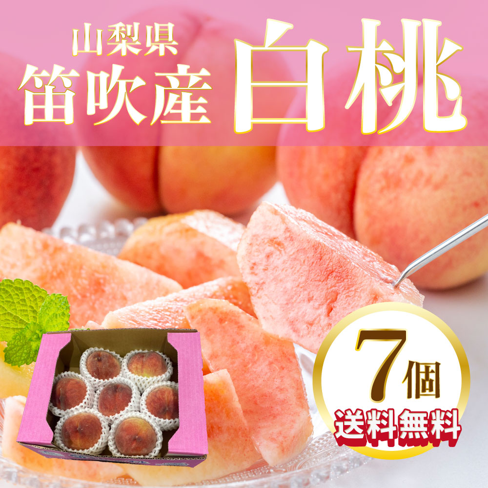 【山梨県笛吹産白桃 たっぷり7個詰め合わせ】大人気果物!ブランド産地!